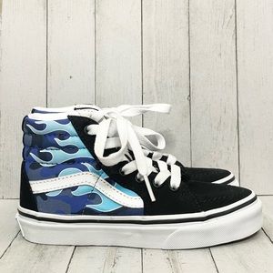 VANS “OFF THE WALL” Camo Flame SK8-HI Hi-Top Sneakers